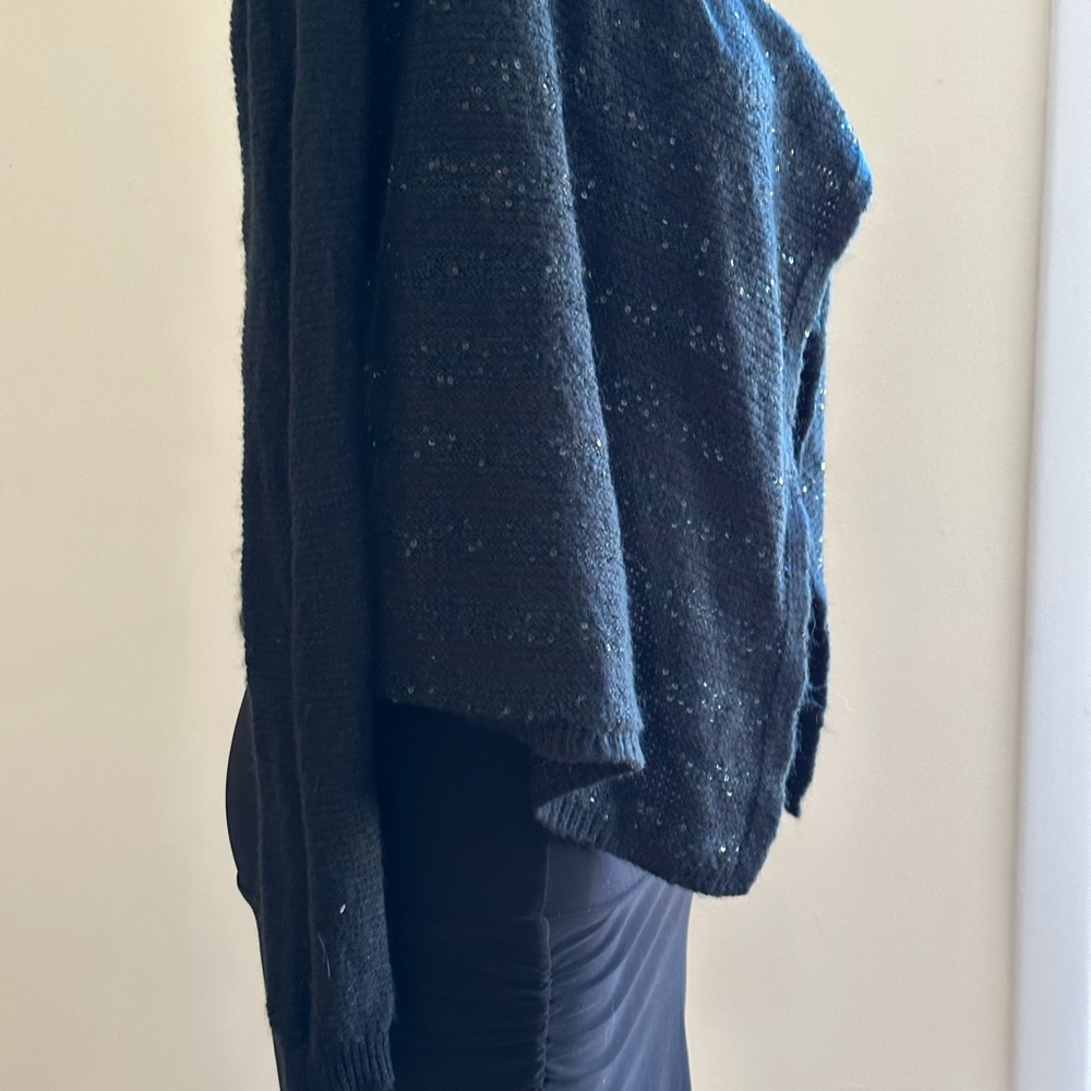 Cherokee Black Strips Sequence No Button Cardigan… - image 3